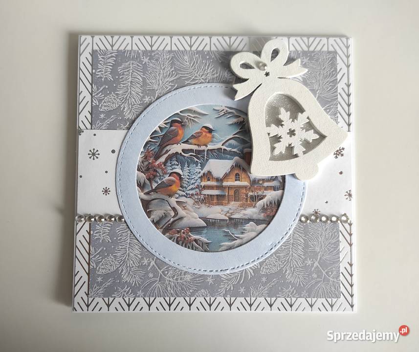 Kartka bożonarodzeniowa ręcznie robiona zimowa