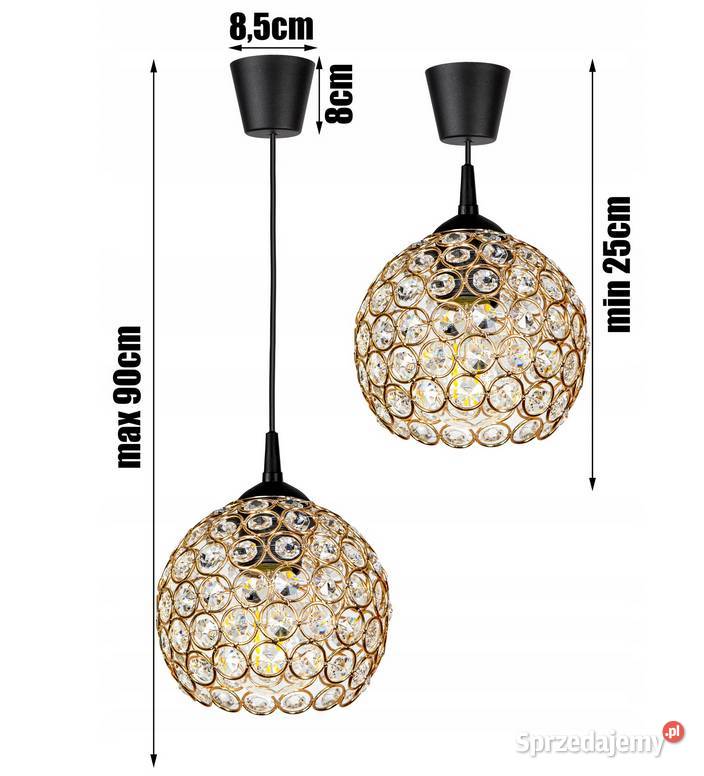 LAMPA WISZĄCA SUFITOWA ŻYRANDOL KULA glamour Dom i Ogród Choroszcz