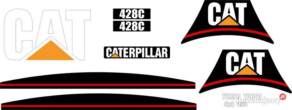 NAKLEJKI NA MASZYNĘ CAT 428C CATERPILLAR 428C Nakło nad Notecią