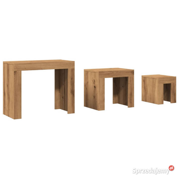 Stoliki kawowe wsuwane jeden drugi 3 dąb artisan Warszawa sprzedam