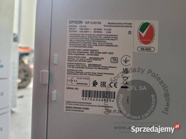 Urządzenie wielofunkcyjne EPSON WFC20750 2024r Drukarki i skanery Magnice sprzedam