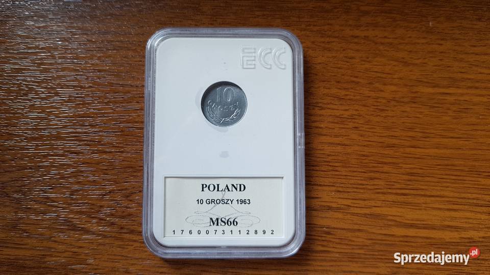 10 groszy 1963 MS66 holder GCN ECC PRL Dąbrowa Górnicza