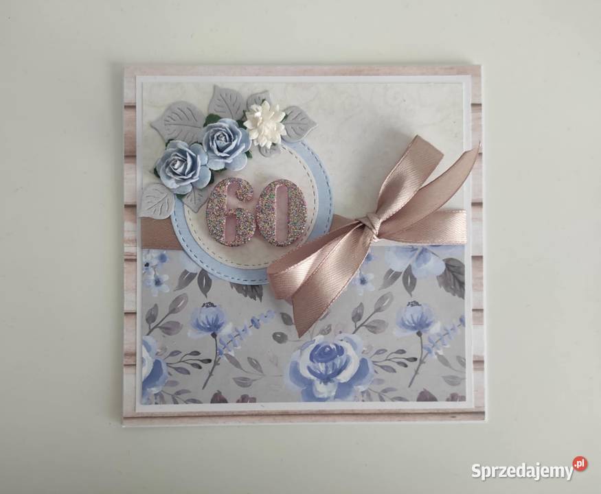 Kartka ręcznie robiona na urodziny z kwiatami Łódź