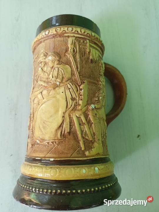 Kufel ozdobny ala drewno prl Tarnobrzeg