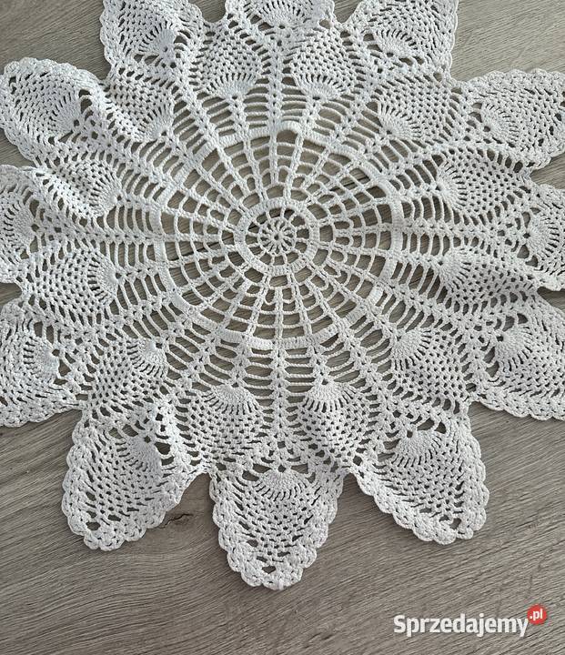 Serweta szydełko rękodzieło śr 50 biały łódzkie Łódź