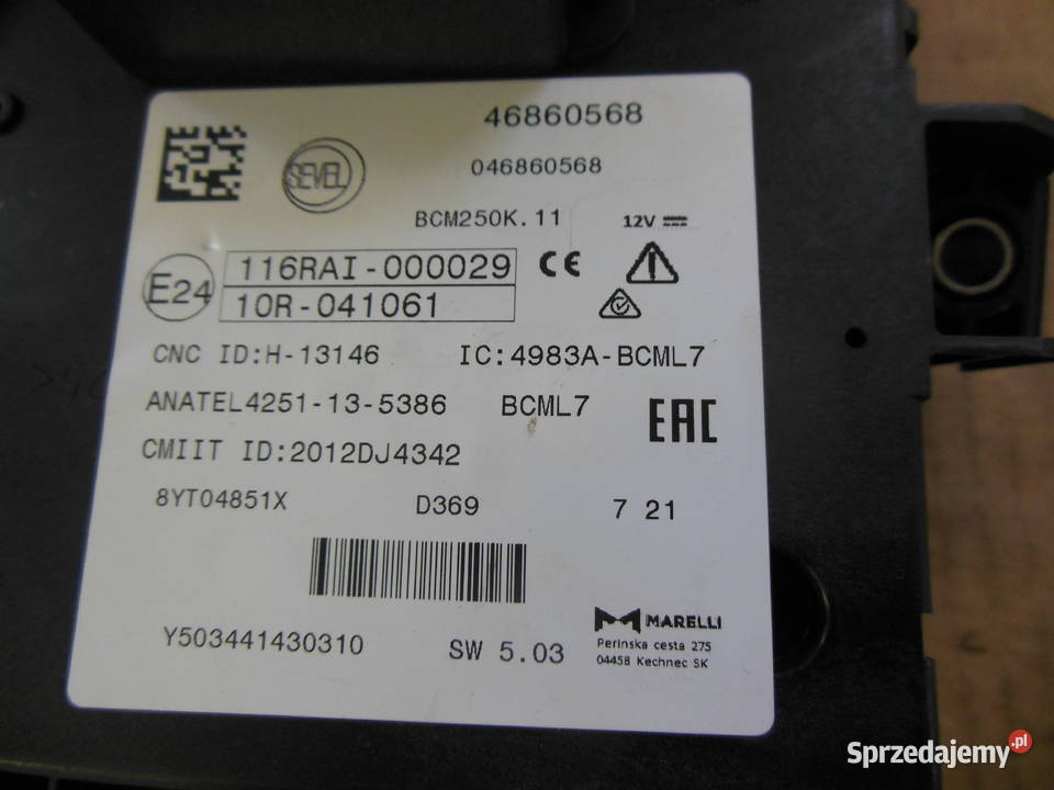 46860568 1388706080 KOMPUTER MODUŁ BSI SKRZYNKA Skrzynki bezpieczników Kozy