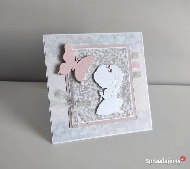 Kartka ręcznie robiona Komunia Święta handmade 5 łódzkie Łódź