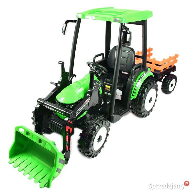 OLBRZYMI TRAKTOR NA AKUMULATOR Z PRZYCZEPĄ 24 V