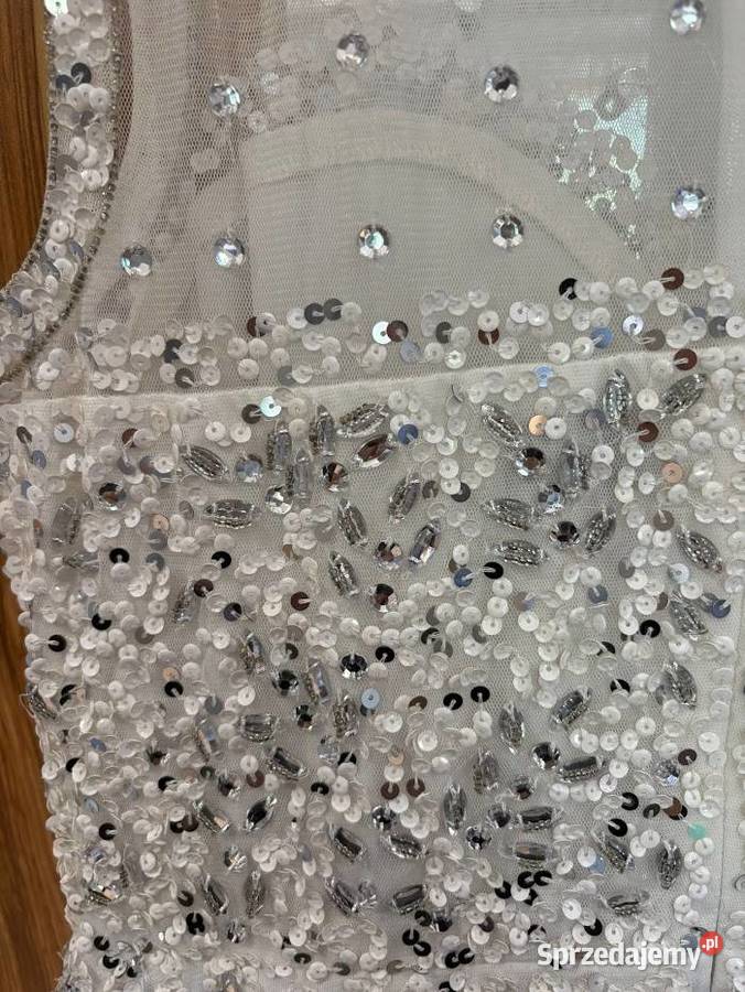 Suknia ślubna bez rękawów z cekinami Lade Beads Kalwaria Zebrzydowska