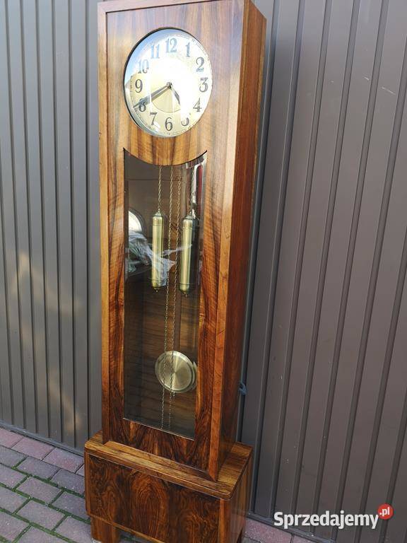 Zegar Stojący Orzech ArtDeco Stary Antyk Swarzędz