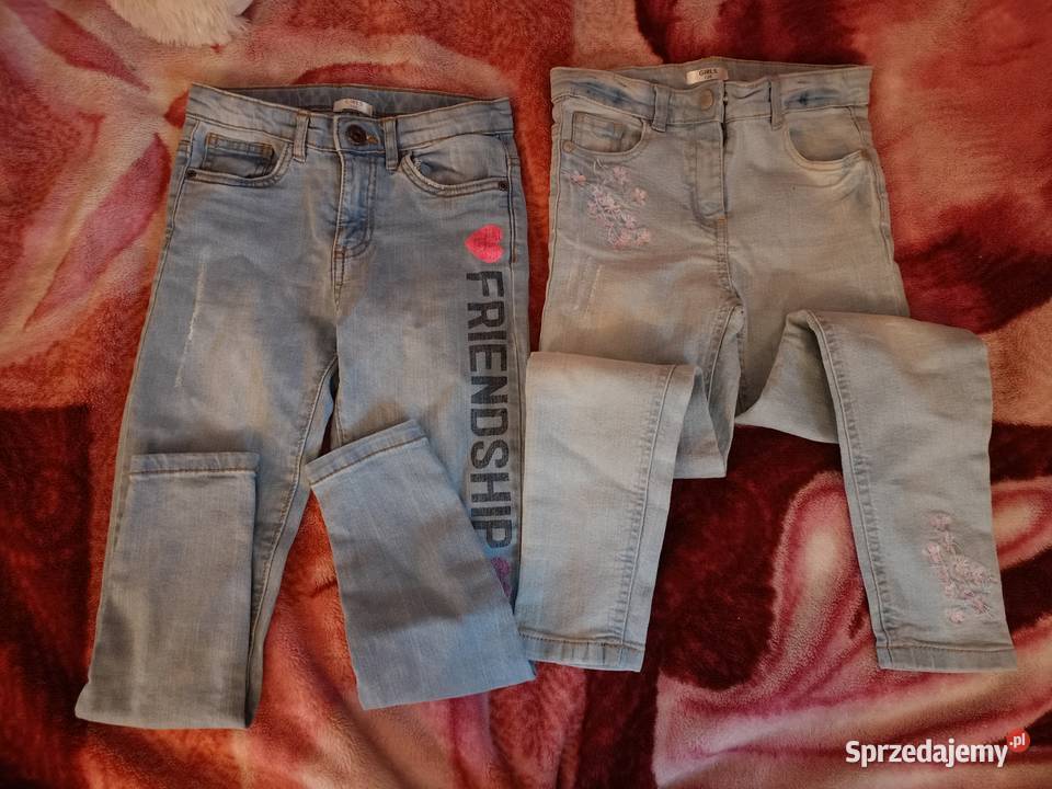 Sprzedam dwie pary jeansów dziewczynki 128 nowe Wólka Abramowicka sprzedam