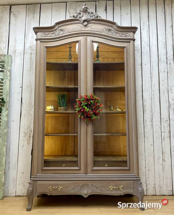 BIBLIOTEKA witryna szara Ludwik XV Francja Poznań sprzedam