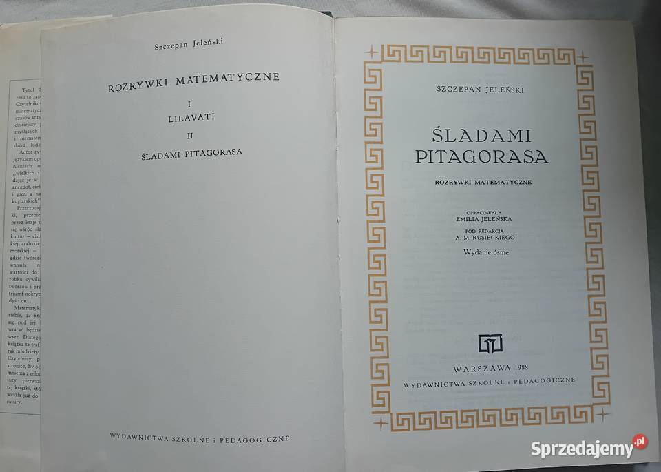 Szczepan Jeleński Śladami Pitagorasa WSiP 1988 r ISBN 8302028576