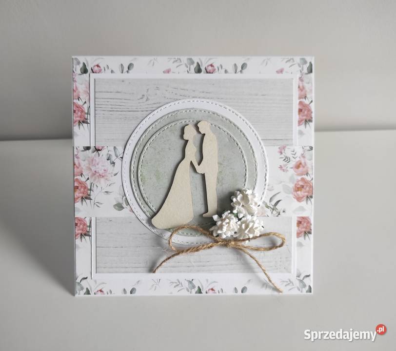 Kartka ręcznie robiona na Ślub handmade łódzkie Łódź