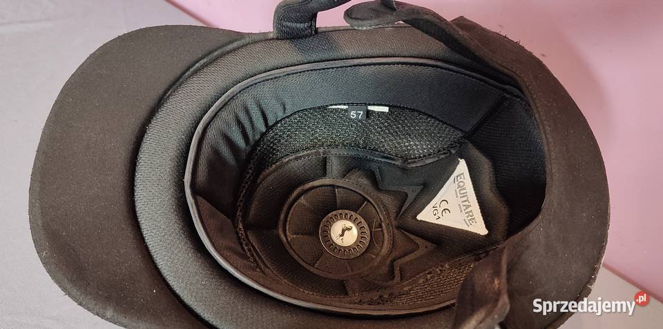 Kask jeździecki z brokatem rozmiar 57 czarny Jasień