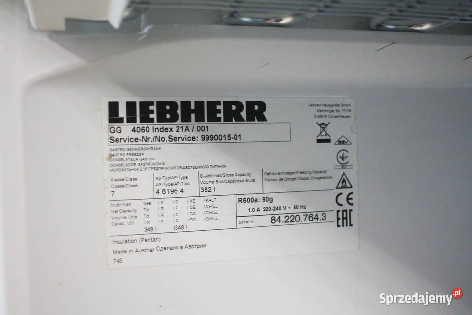 Szafa mroźnicza ZAMRAŻARKA LIEBHERR GG 4060 śląskie