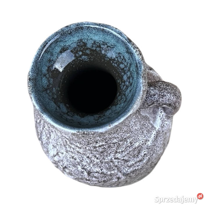 Ceramiczny wazon z uchem fat lava Strehla niebieski Warszawa sprzedam