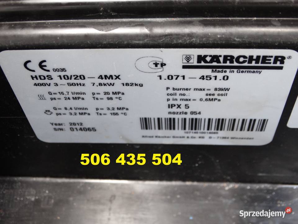 Myjka Ciśnieniowa Karcher HDS 1020 4MX unikat mazowieckie