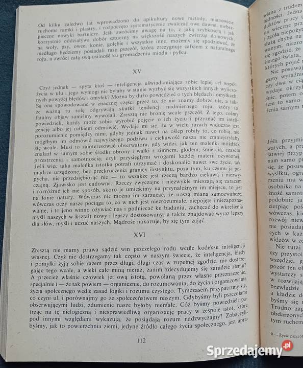 Maurycy Maeterlinck Życie pszczół LSW 1988 r wielkopolskie Koźminek sprzedam