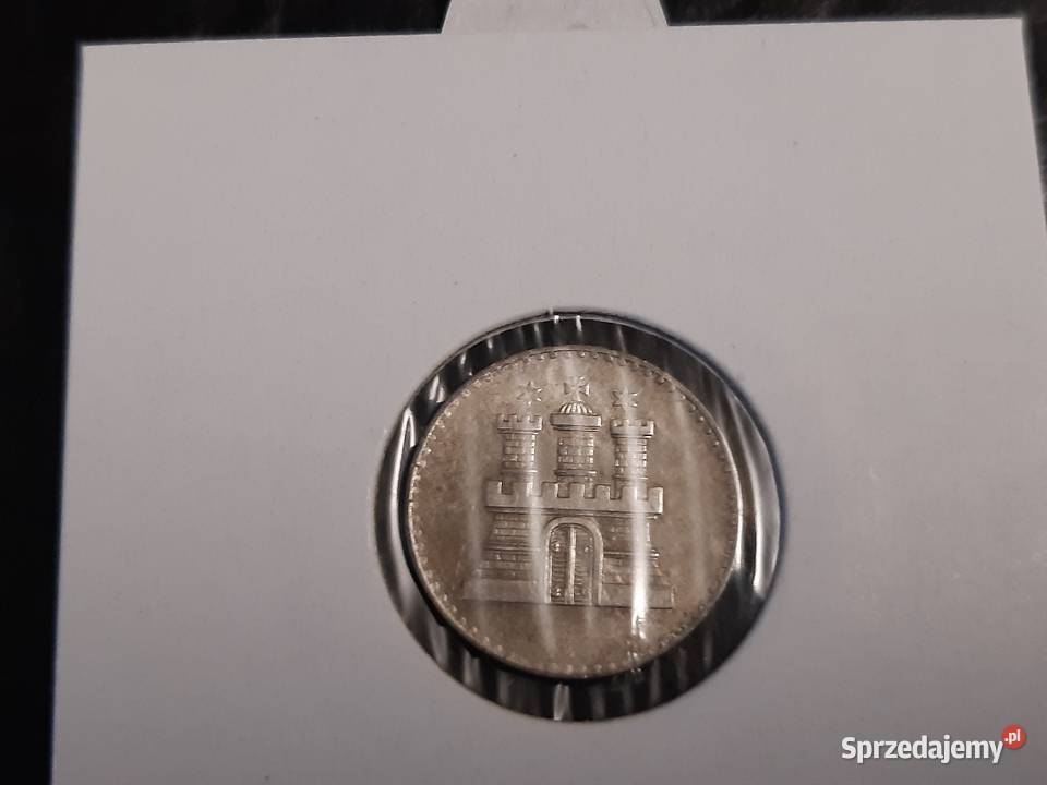 moneta srebrna Wolnego Miasta Hamburg z 1855r Numizmatyka podlaskie Łomża