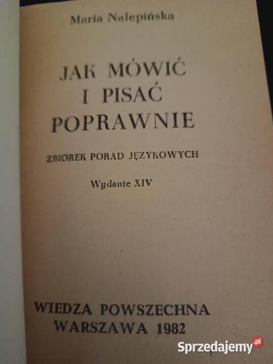 mówić i pisać poprawnie Maria Nalepińska Wwa Bydgoszcz