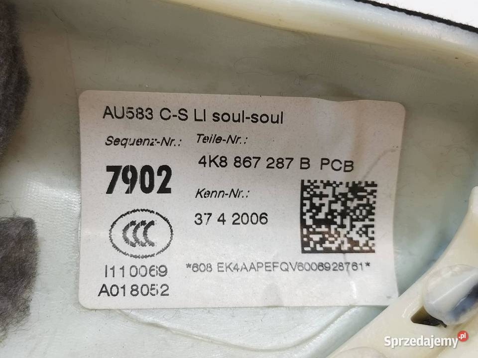 OSŁONA SŁUPKA C LEWA PRAWA TYŁ SLINE KPL Audi A7 sprzedam