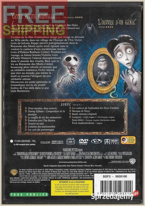 Les Noces funbres 2005 DVD Corpse Bride małopolskie Krynica-Zdrój