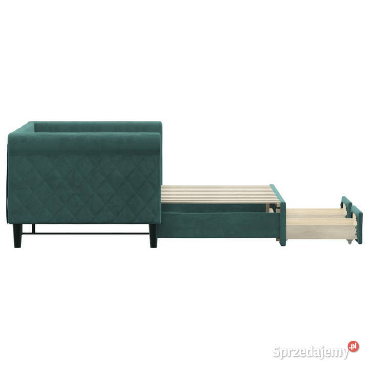 Sofa rozsuwana z szufladami ciemnozielona Warszawa