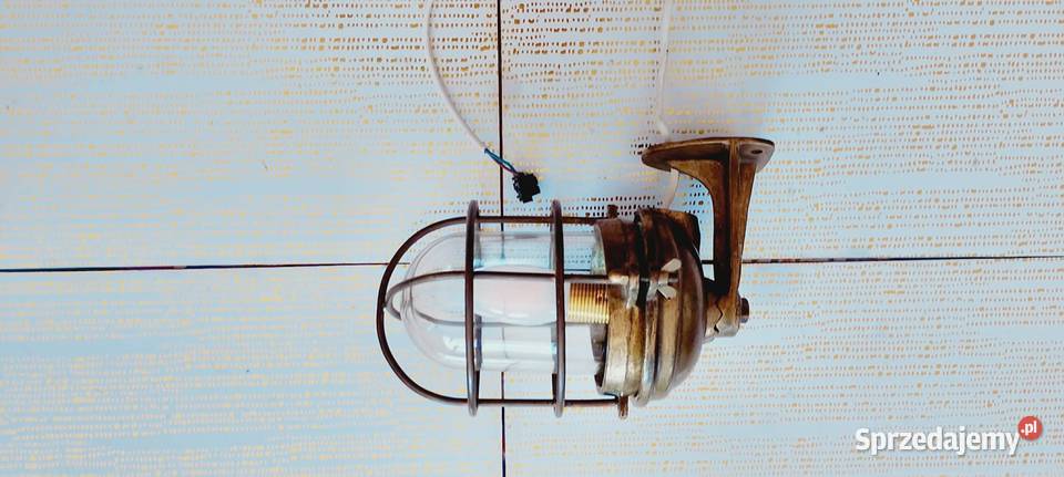 Stara ciężka mosiężna lampa kinkiet Wąbrzeźno