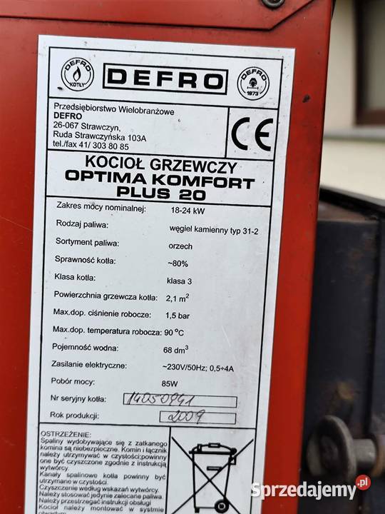 Kocioł grzewczy defro małopolskie sprzedam