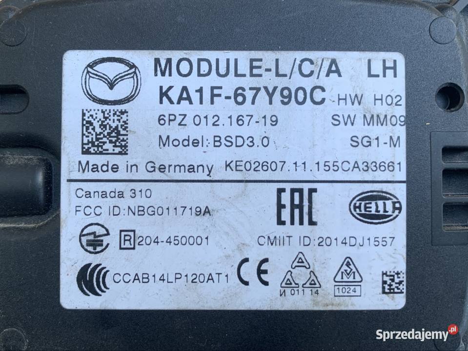 KA1F67Y90C Moduł radar czujnik pasa ruchu LCA Rok produkcji 2015