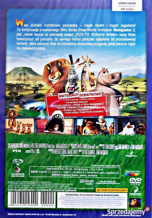 MADAGASKAR 1 2 3 PINGWINY Z MADAGASKARU 4 DVD Kalisz