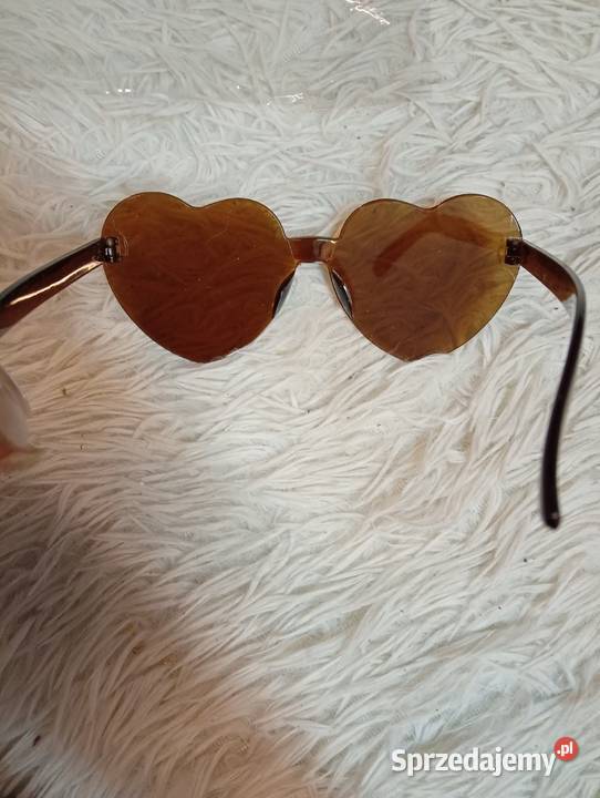 Brązowe okulary przeciwsłoneczne serca serce Dla kobiet małopolskie Kraków