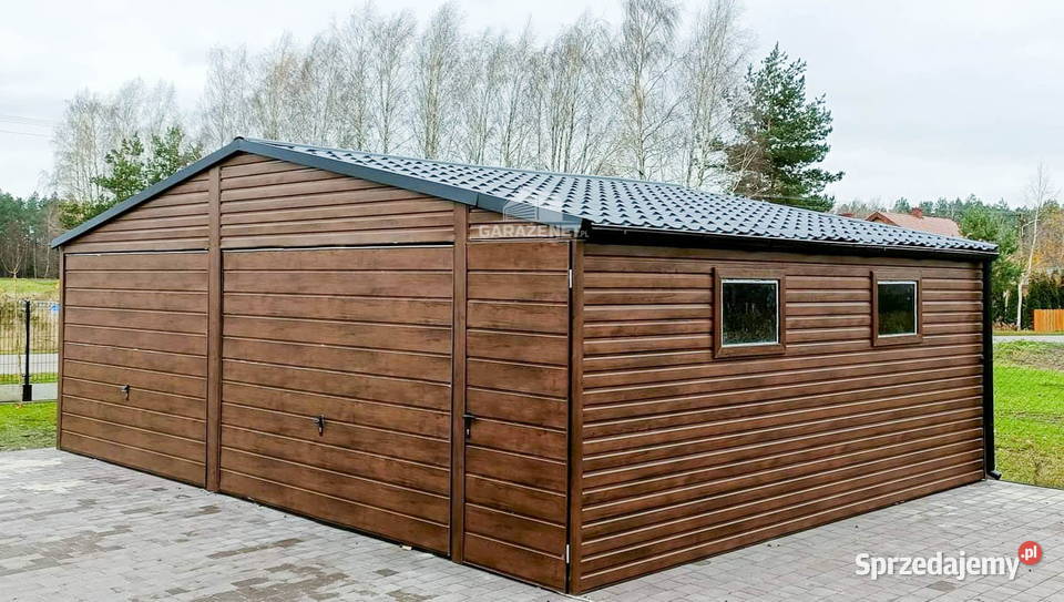 GARAŻ BLASZANY 7M X 6M DWUSPAD BLACHÓWKA BRAMA blacha Zakopane