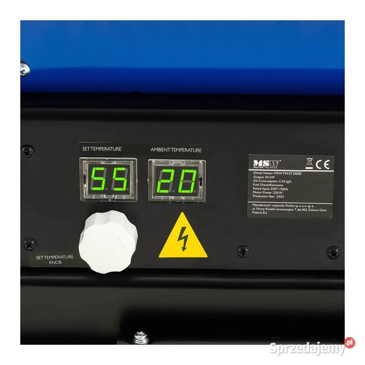 Nagrzewnica olejowa spalinowa 20kW na kołach Częstochowa