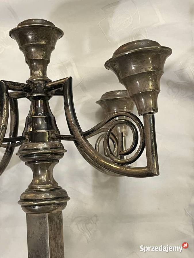 Świecznik Kandelabr z krakowskiego srebra Kraków