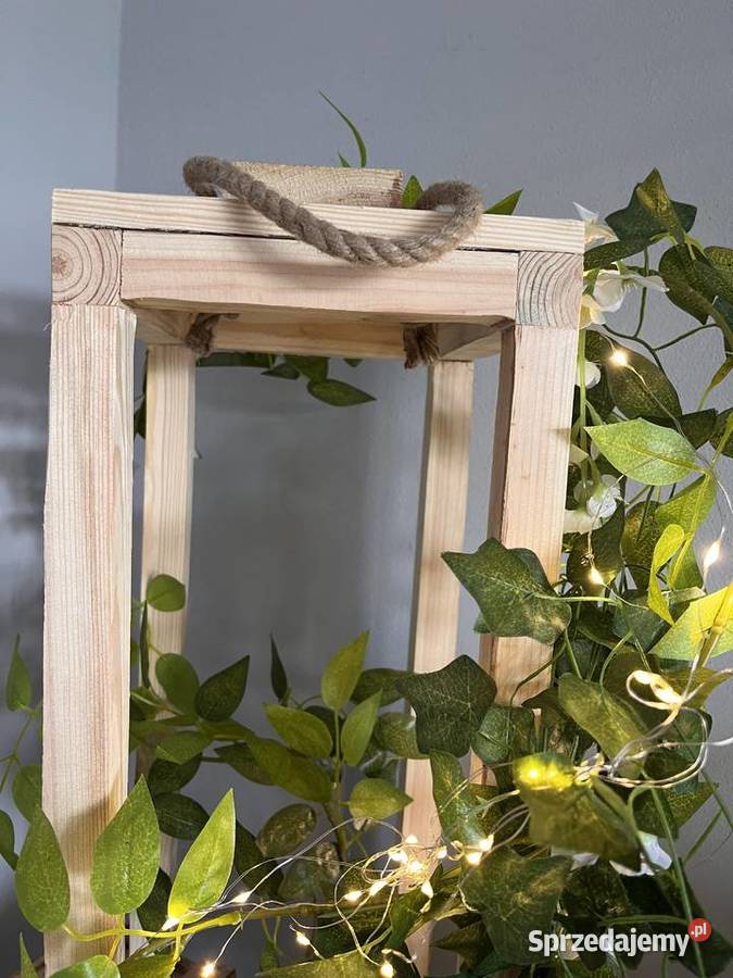 Piękny drewniany lampion handmade rękodzieło podkarpackie Nisko