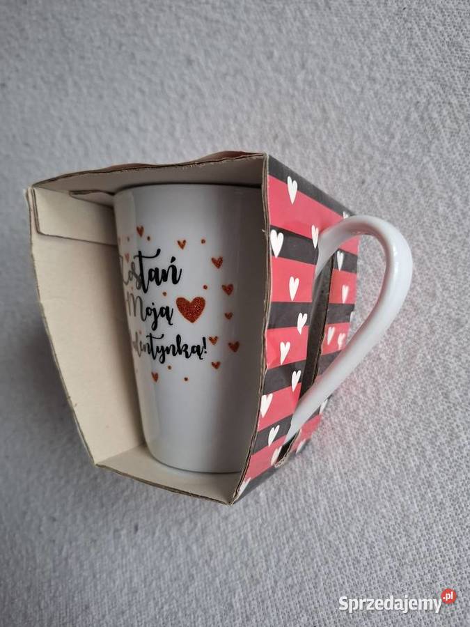 Kubek z napisem Zostań Moją Walentynką Kubki sprzedam