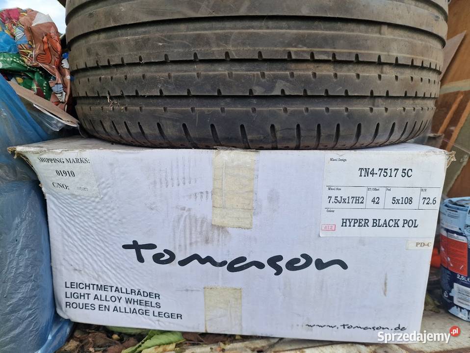 cztery alufelgi z oponami do forda tomason