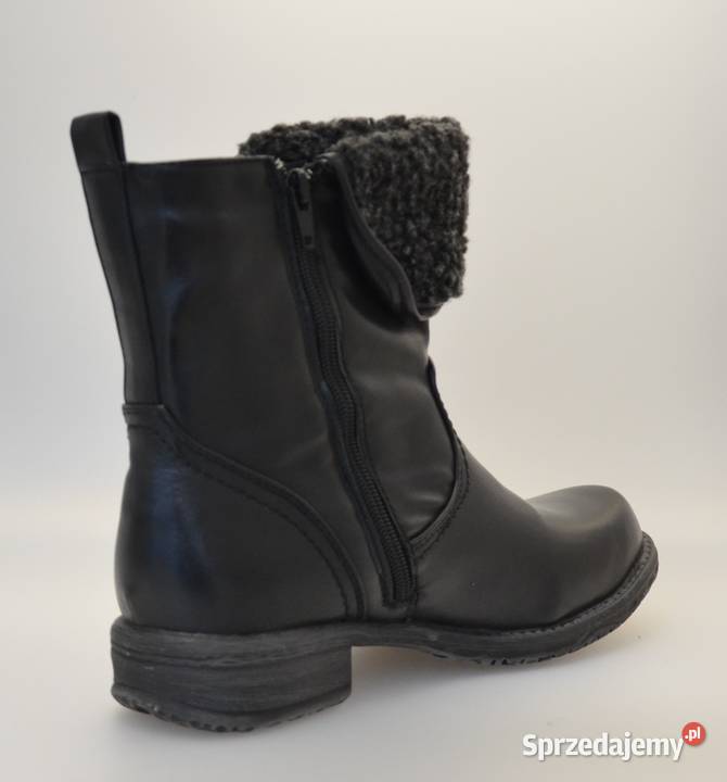 Czarne ocieplane damskie botki rozmiar 38 TB8103 sprzedam