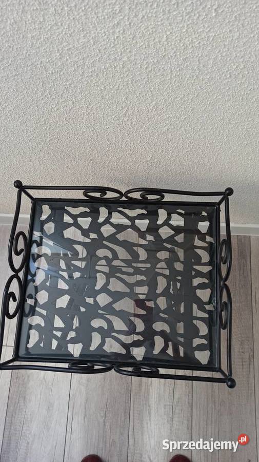 Stolik barek gazetnik szkło metal