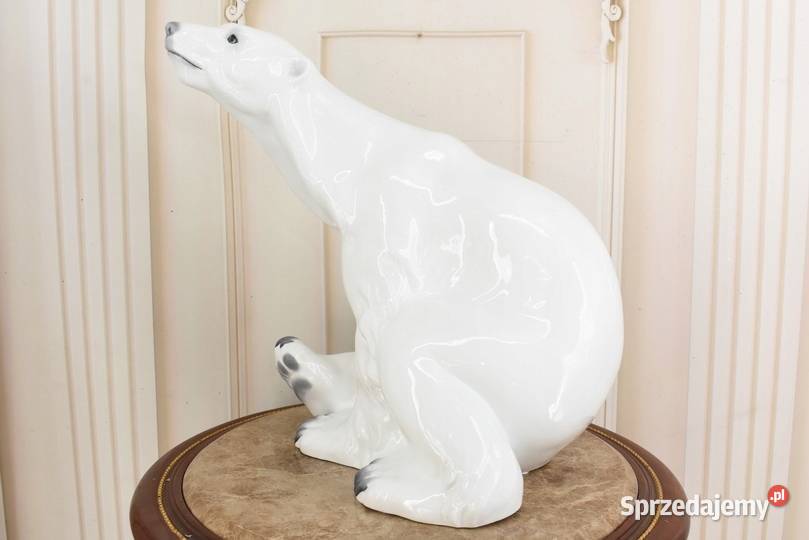 PORCELANOWY BIAŁY MIŚ NIEDŹWIEDŹ POLARNY figura