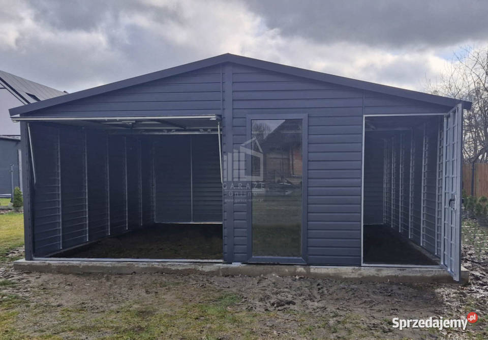 Garaż blaszany 6x58m Brama uchylna drzwi okno Nieruchomości Szczecinek