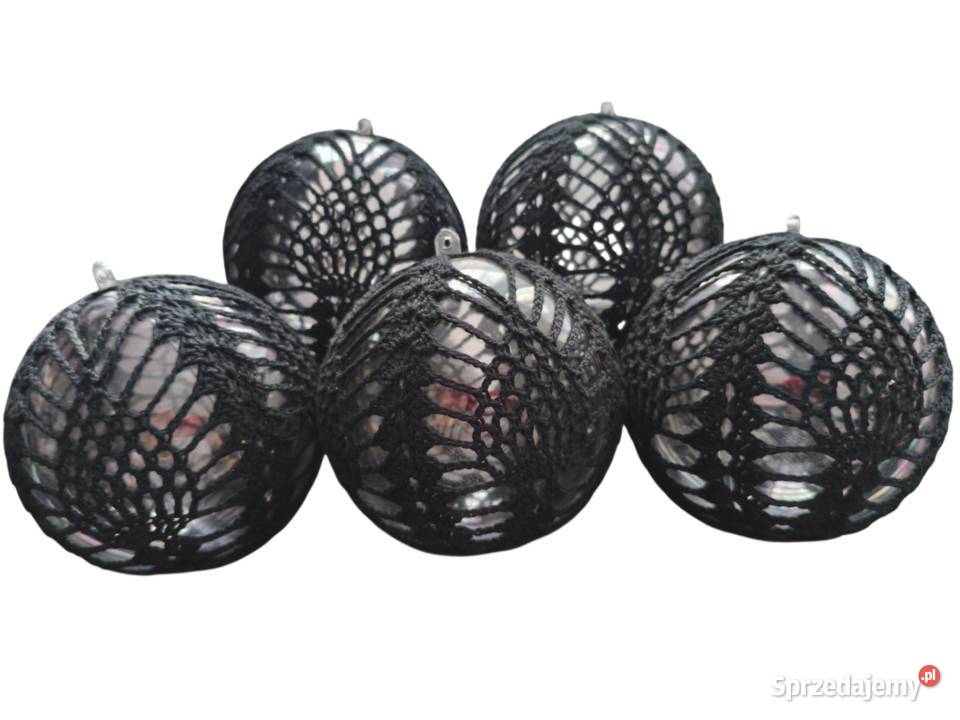 Czarne bombki szydełkowe średnica 10 Ropczyce