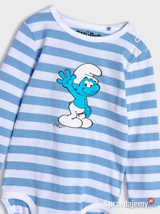 Body dziecięce Sinsay 62 bawełna smerf Smurfs uniseks Bluzki, koszulki i kaftaniki Odzież Szczecin
