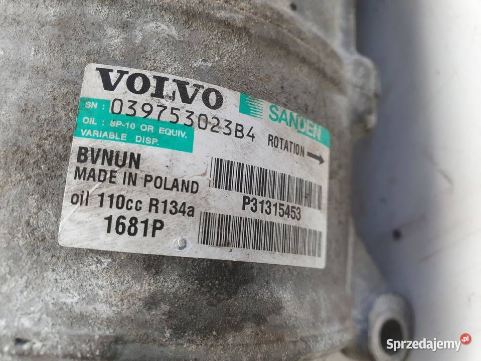 SPRĘŻARKA KLIMATYZACJI Volvo V70 III 20 D3 pompa Chełm