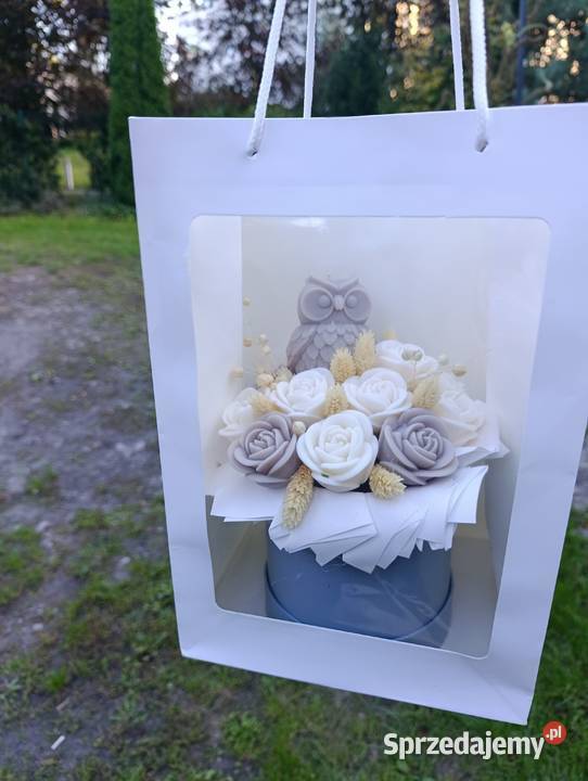 Flower box kwiatowy ze świec sojowych łódzkie Łódź