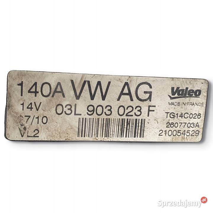 ALTERNATOR VW Golf VI Passat B6 Leon II 16 TDI Chełm