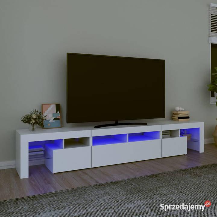 Szafka pod TV z oświetleniem LED biała Warszawa sprzedam