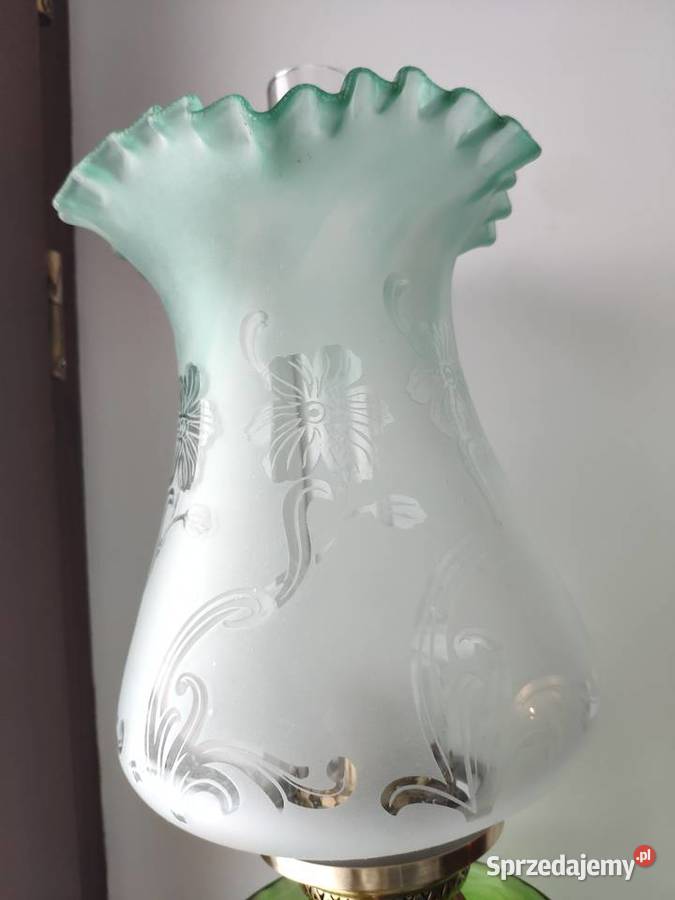 Figuralna sygnowana ogromna emaliowana lampa małopolskie Kraków